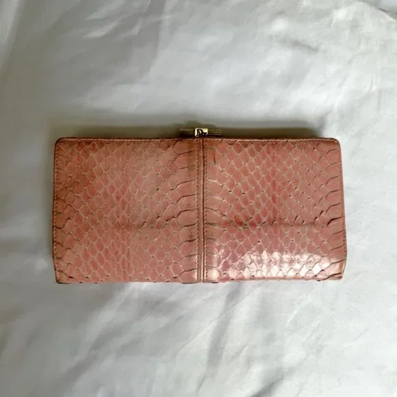 Christian Dior Authentic Pink Vintage Snakeskin Wallet - Picture 8 of 16